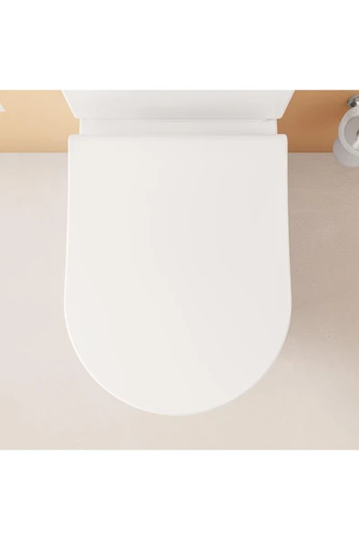 Vitra S20 Round Universal Klozet Kapağı Duroplast - Üstten Sıkmalı Yavaş Kapanır - Beyaz Teşhir - 1