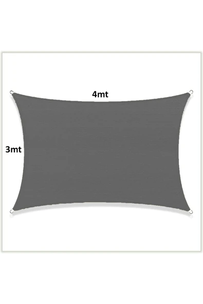 Yıldızhome Sizenelazım Waterproof Gölgelik Oxford Kumaş Antrasit Gri 300 D M² 200 Gram 3x4mt - Resim 3