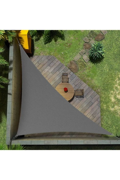 sizenelazım Sizenelazım Üçgen Gölgelik Antrasit Gri Waterproof Su Itici Kumaş 3x3x4.25mt ürün görseli