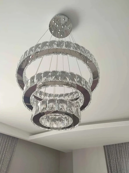 GN GEN AYDINLATMA Plaket Kristal Taş Işlemeli Krom Paslanmaz Ledli 20-30-40 cm 3 Renk - 4