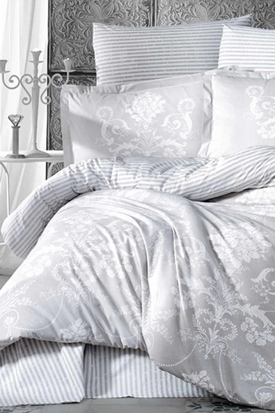 Ranforce Çift Kişilik Nevresim Takımı Alone Gri ürün görseli