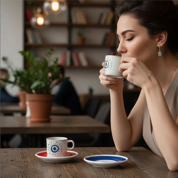 Güral Porselen Mental 4 Parça Çay Fincan Takımı 6705 - 2