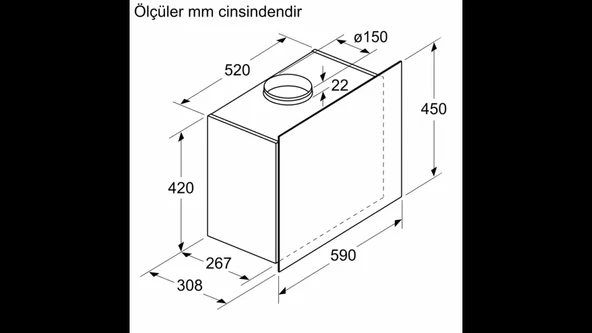 Siemens LC65FCJ00T iQ300 Duvar Tipi Davlumbaz 60 cm şeffaf cam titanyum baskılı - 6