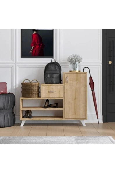 Decormet Retro Ayakkabı Dolabı Safir Meşe - Resim 8