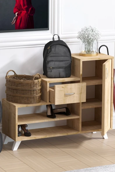 Decormet Retro Ayakkabı Dolabı Safir Meşe - Resim 2