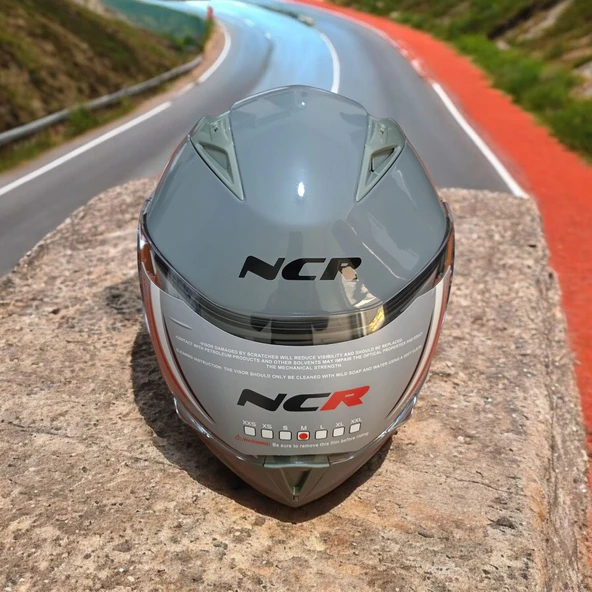 NCR-158 ÇENE AÇILIR GÖZLÜKLÜ E-CE BELGELİ KASK NARDO GRİ - 1