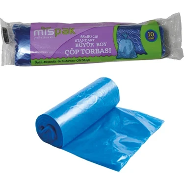 Mispak Rulo Çöp Torbası 65x80 Mavi (Koli İçi: 50 Rulo) - 1