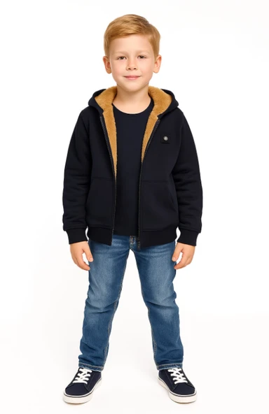 Erkek Çocuk İçi Welsoft Astarlı Hırka DEN-30482 - 8