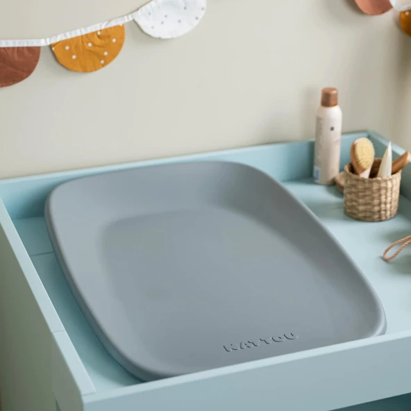 Nattou Softy Alt Değiştirme Minderi 70x50cm Gri  Gri 0+ Ay - 9