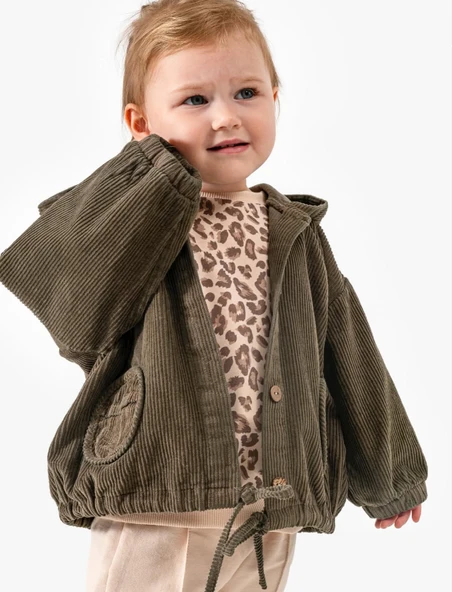 Kız Bebek Leopar Desenli 3'lü Takım NOY-9329 - Resim 4