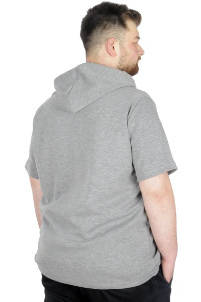 Mode XL Büyük Beden Sweat Kapşon Ted 22560 Gri - Resim 2