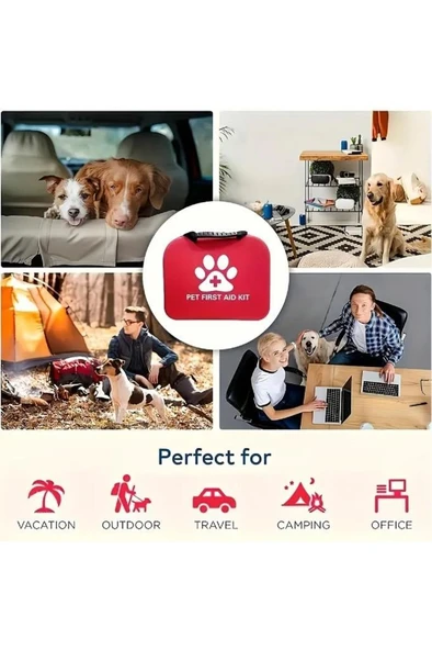 Kedi Köpek Acil İlk Yardım Seti Pet Ecza Çanta Tıbbi Malzeme Tedavi Yürüyüş Tatil Kamp Çantası - 5