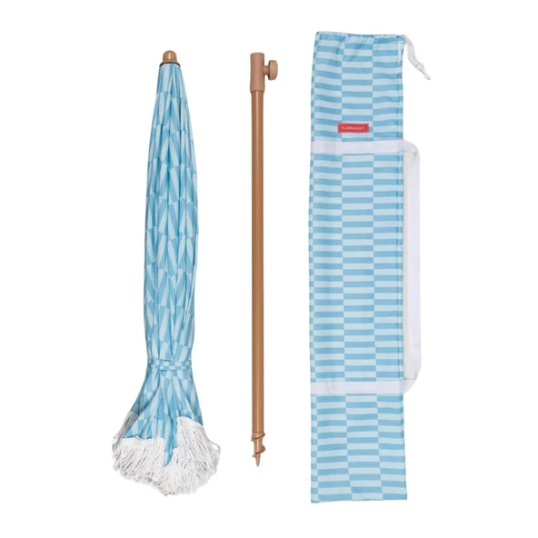 Flamingueo Caramel Plaj ve Bahçe Şemsiyesi Mavi - 3