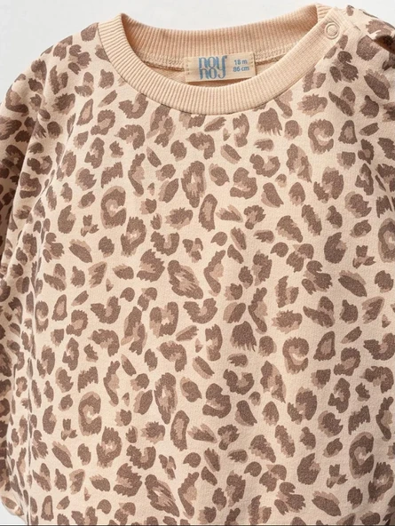 Kız Bebek Leopar Desenli 3'lü Takım NOY-9329 - Resim 3