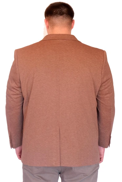 Mode XL Büyük Beden Erkek Klasik Blazer Ceket DIAGO 23027 Cappucino - 3