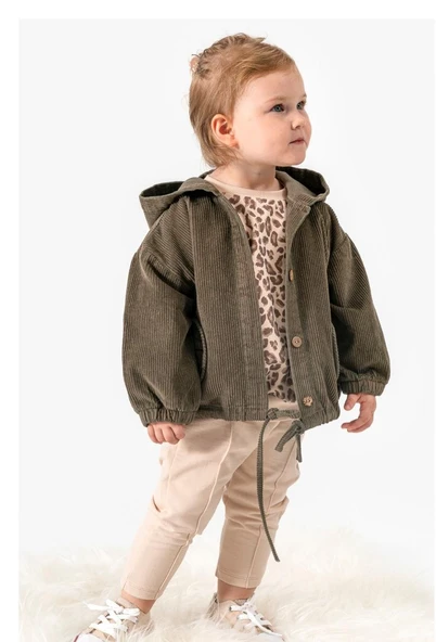 Kız Bebek Leopar Desenli 3'lü Takım NOY-9329 - Resim 11