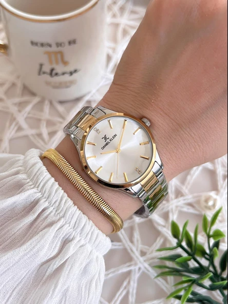 Daniel Klein Çelik Kordon 3 Atm Suya Dayanıklı Özel Tasarım Kadın Kol Saat+Bileklik VS.BLKT.0491 - Resim 2