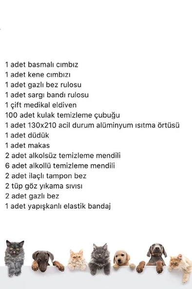 Kedi Köpek İlk Yardım Seti Pet Ecza Çanta Acil Tıbbi Tedavi Müdahale Yürüyüş Tatil Kamp Çantası - 8