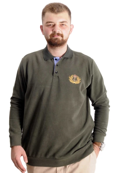 Mode XL Büyük Beden Sweat Selanik Crown Of A King 23447 Haki ürün görseli 1