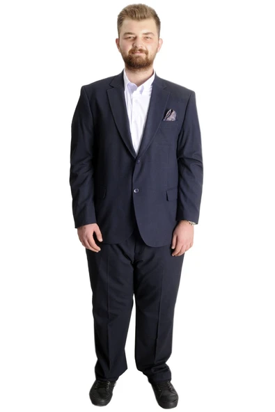 Mode XL Büyük Beden Takım Elbise Superior 21021F Lacivert - Resim 5