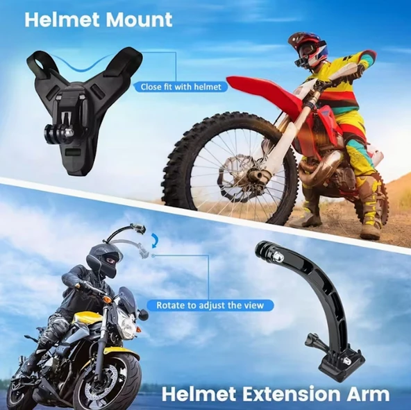 70 Parça Aksiyon Kamera Aksesuar Seti –  Çok Amaçlı Profesyonel Kit - 3