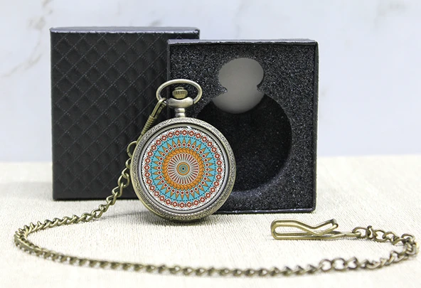 Özel Kutulu Mandala Deseni Köstekli Saat ürün görseli