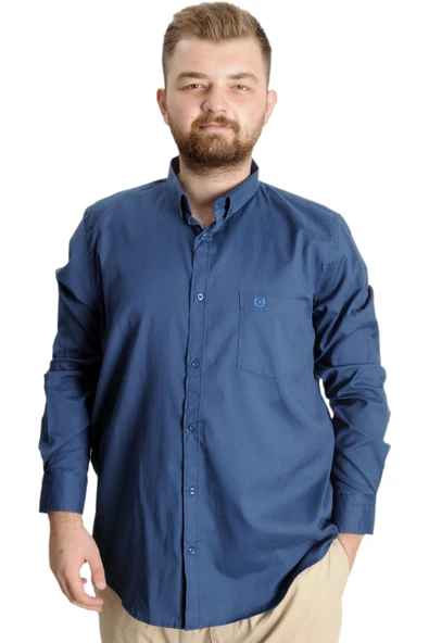 Mode XL Büyük Beden Erkek Gömlek U.Kol Cepli Oxford 20366 Parlement ürün görseli