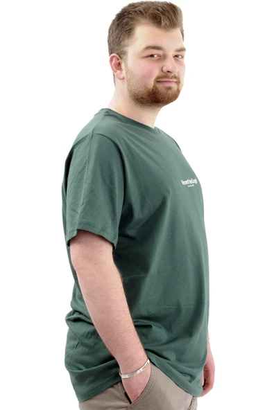 Mode XL Büyük Beden Baskılı Erkek T-Shirt Bisiklet Yaka VAN GOGH U24040 Nefti - Resim 3