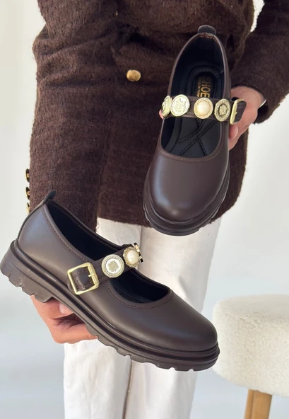 Okira Kahverengi Cilt Oxford Ayakkabı - Resim 3