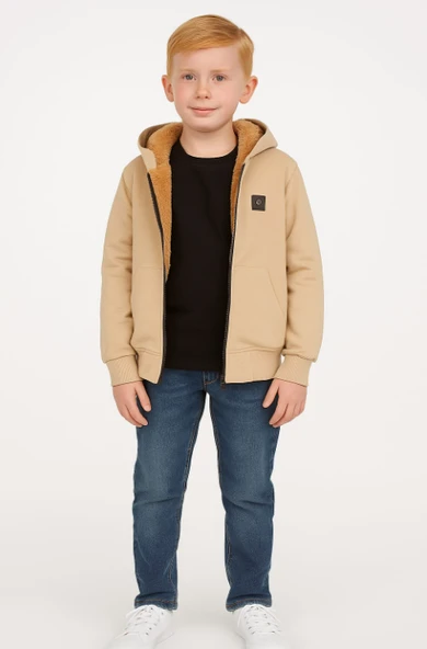 Erkek Çocuk İçi Welsoft Astarlı Hırka DEN-30482 - 5