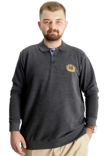 Mode XL Büyük Beden Sweat Selanik Crown Of A King 23447 Antramelanj ürün görseli 1