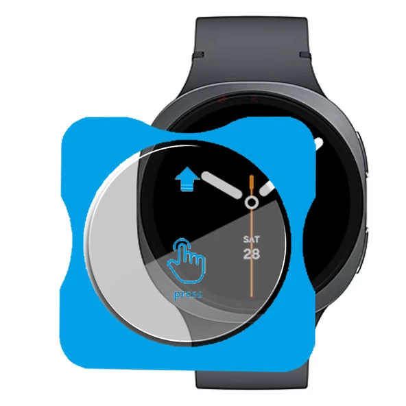 Samsung Watch 8 44mm Uyumlu Kolay Takılabilir Takma Aparatlı Temperli Cam Ekran Koruyucu ürün görseli