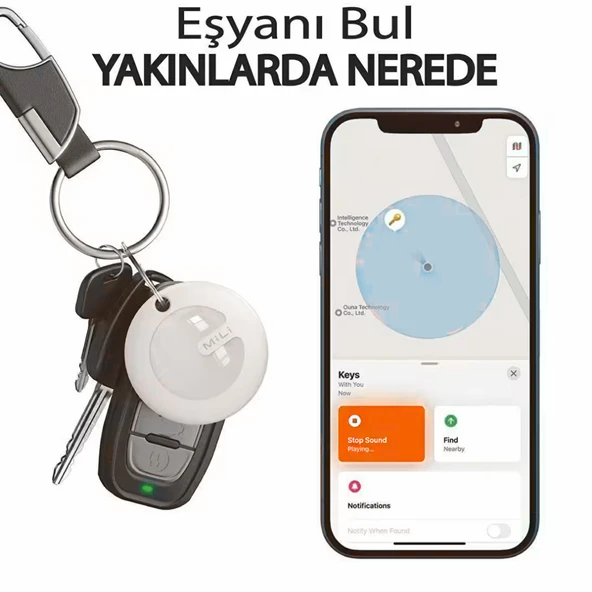Mili Mi Tag Akıllı Bluetooth Takip Cihazı Beyaz – iOS Uyumlu - 4