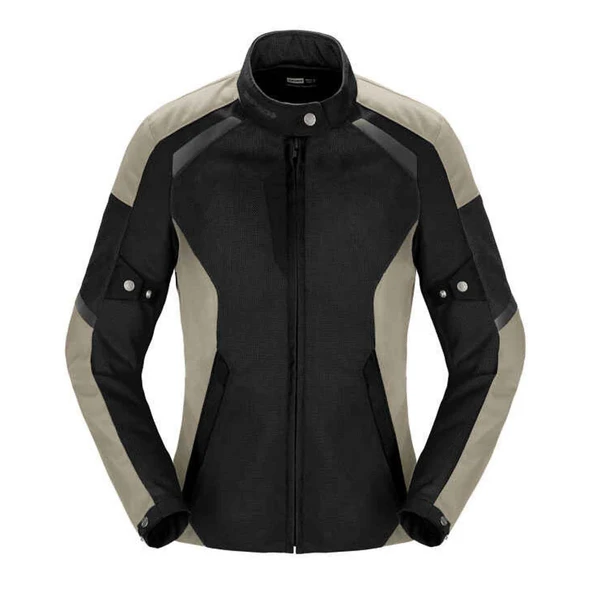 Spıdı Tek Net Lady Yazlık File Kadın Siyah Gri Motosiklet Montu - Resim 3