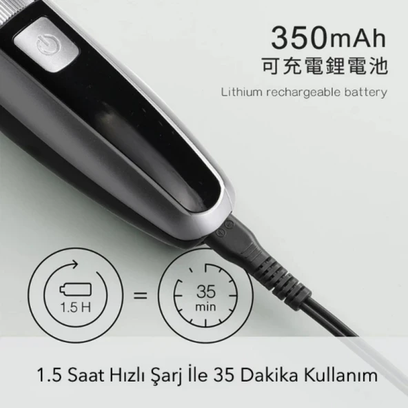 HYUNDAI PHT-048 Şarjlı Ayarlanabilir Başlıklı Saç Sakal Tıraş Makinesi - Resim 7