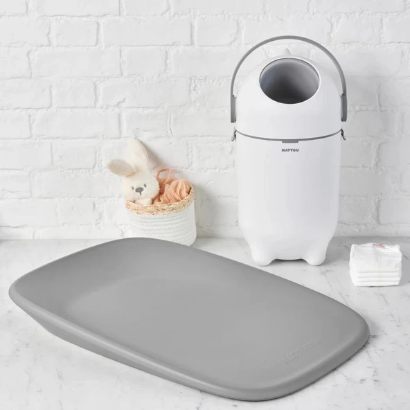 Nattou Dropy Bebek Bezi Çöp Kovası Beyaz Beyaz - 3