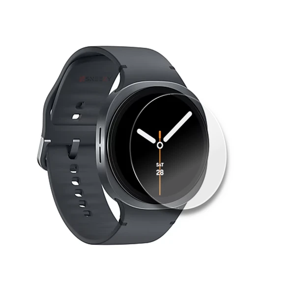 Samsung Watch 8 44mm Uyumlu Kolay Takılabilir Takma Aparatlı Temperli Cam Ekran Koruyucu - Resim 2