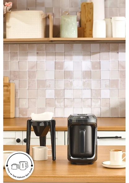 Karaca Hatır Hüp 2 in 1 Türk Kahve Makinesi / Filtre Kahve Makinesi 5 Fincan Kapasiteli Black ürün görseli