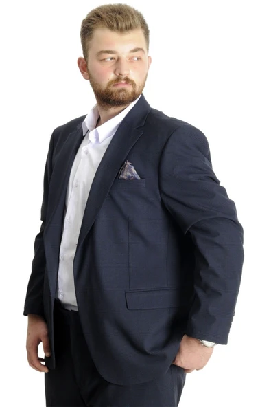 Mode XL Büyük Beden Takım Elbise Superior 21021F Lacivert - Resim 3