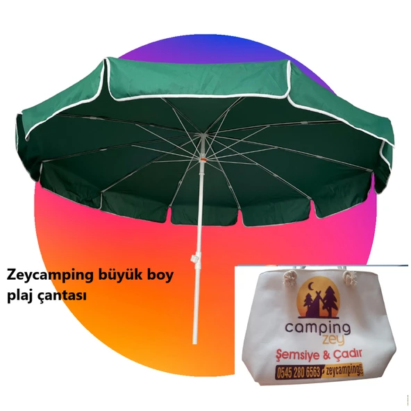 200cm plaj cafe deniiz semşiyesi +tasıma çantası + plaj çantası