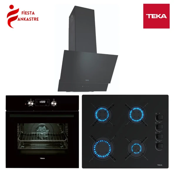 TEKA CHEF 5 SİYAH ANKASTRE SET ( HAK 625 BK FIRIN + GBE 64002 BK OCAK + ATV 60 BK DAVLUMBAZ ) ürün görseli