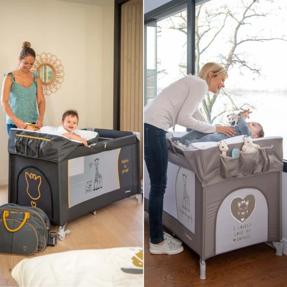 Renolux Sophie La Girafe Park Yatak Oyun Parkı Optic Z So Chic  Bej - 2