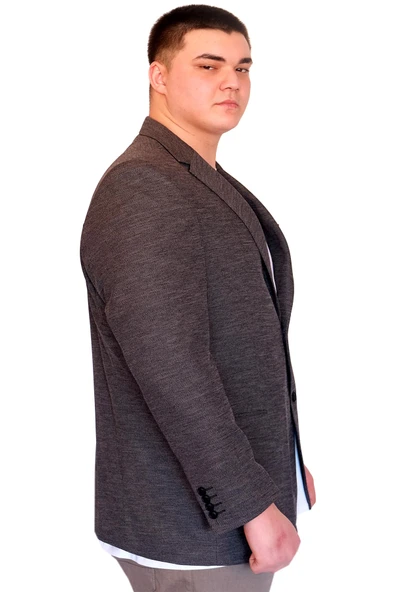 Mode XL Büyük Beden Erkek Klasik Blazer Ceket BRITANYA 23028 FUME - 4