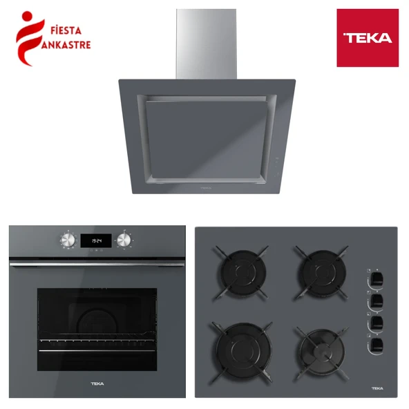TEKA ANKASTRE GRİ SET 1 [ HLB 8400 ST FIRIN + GBE 64002 ST OCAK + DLV 68660 ST DAVLUMBAZ ] ürün görseli