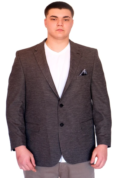 Mode XL Büyük Beden Erkek Klasik Blazer Ceket BRITANYA 23028 FUME - 6