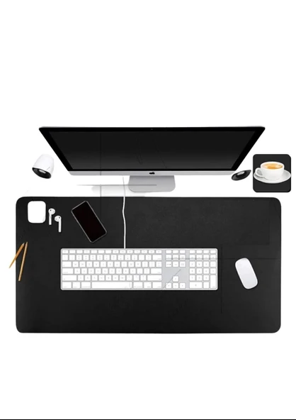 Xxl 90x40 Cm Game Oyuncu Dayanıklı Hassas Ergonomik Siyah Kaymaz Mouse Pad Kenar Dikişli Mousepad