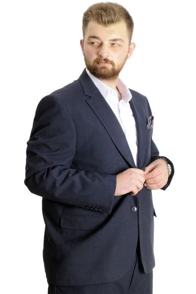 Mode XL Büyük Beden Takım Elbise Superior 21021F Lacivert - Resim 2