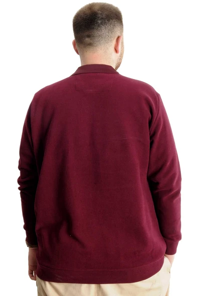 Mode XL Büyük Beden  Sweat  Selanik Crown Of A King 23447 Bordo - 4