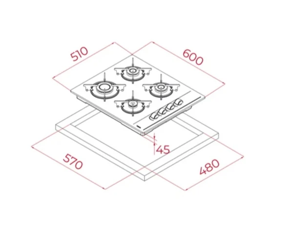 TEKA CHEF 5 SİYAH ANKASTRE SET ( HAK 625 BK FIRIN + GBE 64002 BK OCAK + ATV 60 BK DAVLUMBAZ ) - Resim 5