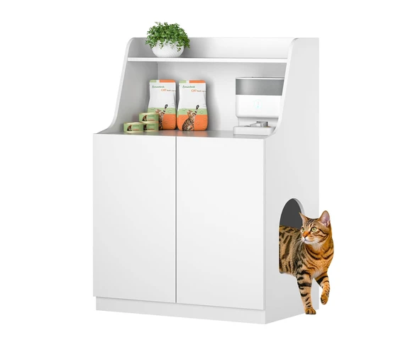 Petlebi Kedi Tuvalet Dolabı – Çok Amaçlı Kedi Mobilyası - Resim 2